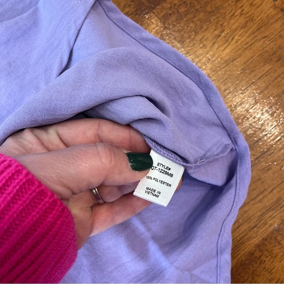Zenana light purple lavender short sleeve oversized top size small - Picture 5 of 7